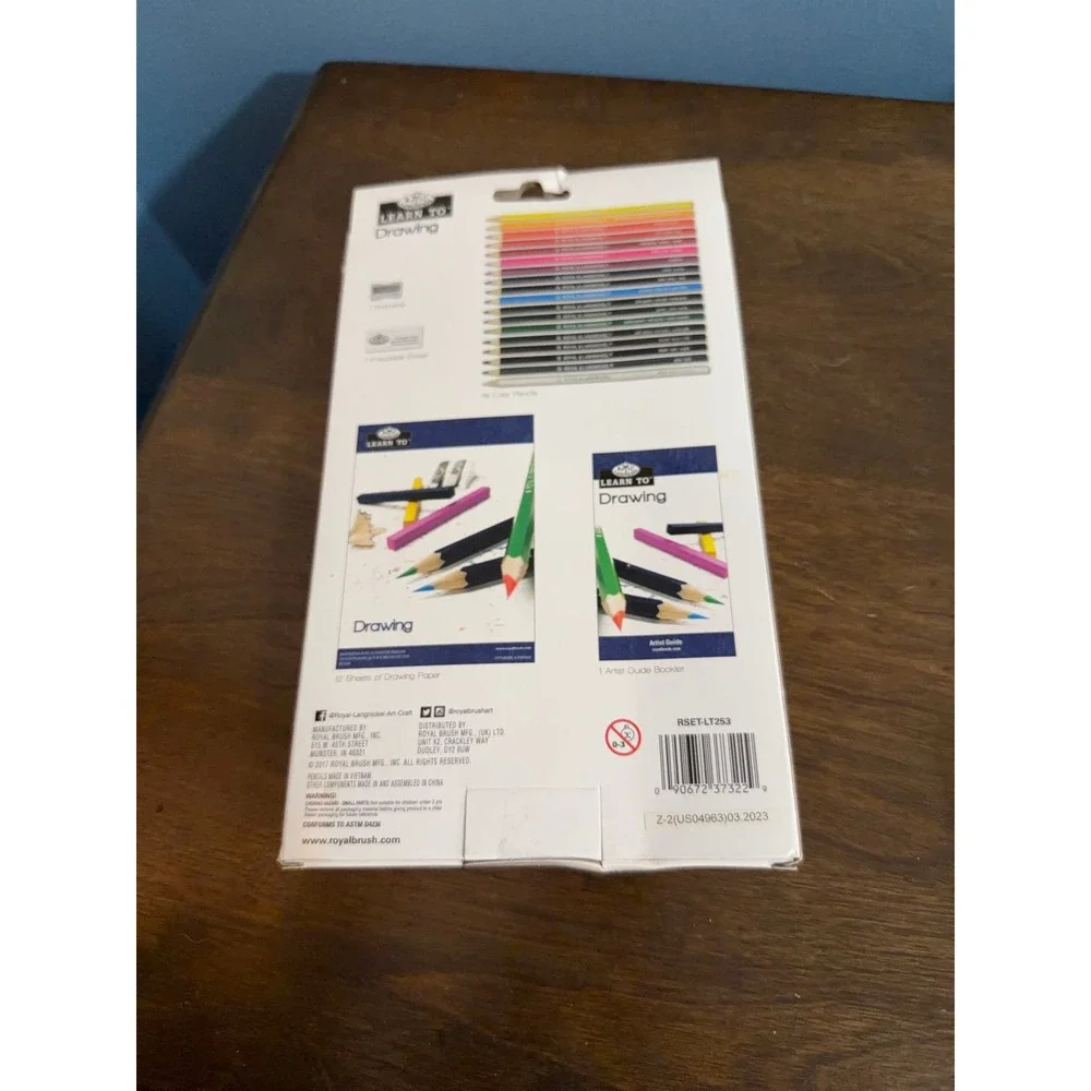 Royal & Langnickel Learn To Drawing 33pc Set Colored Pencils Paper Guide LT253
